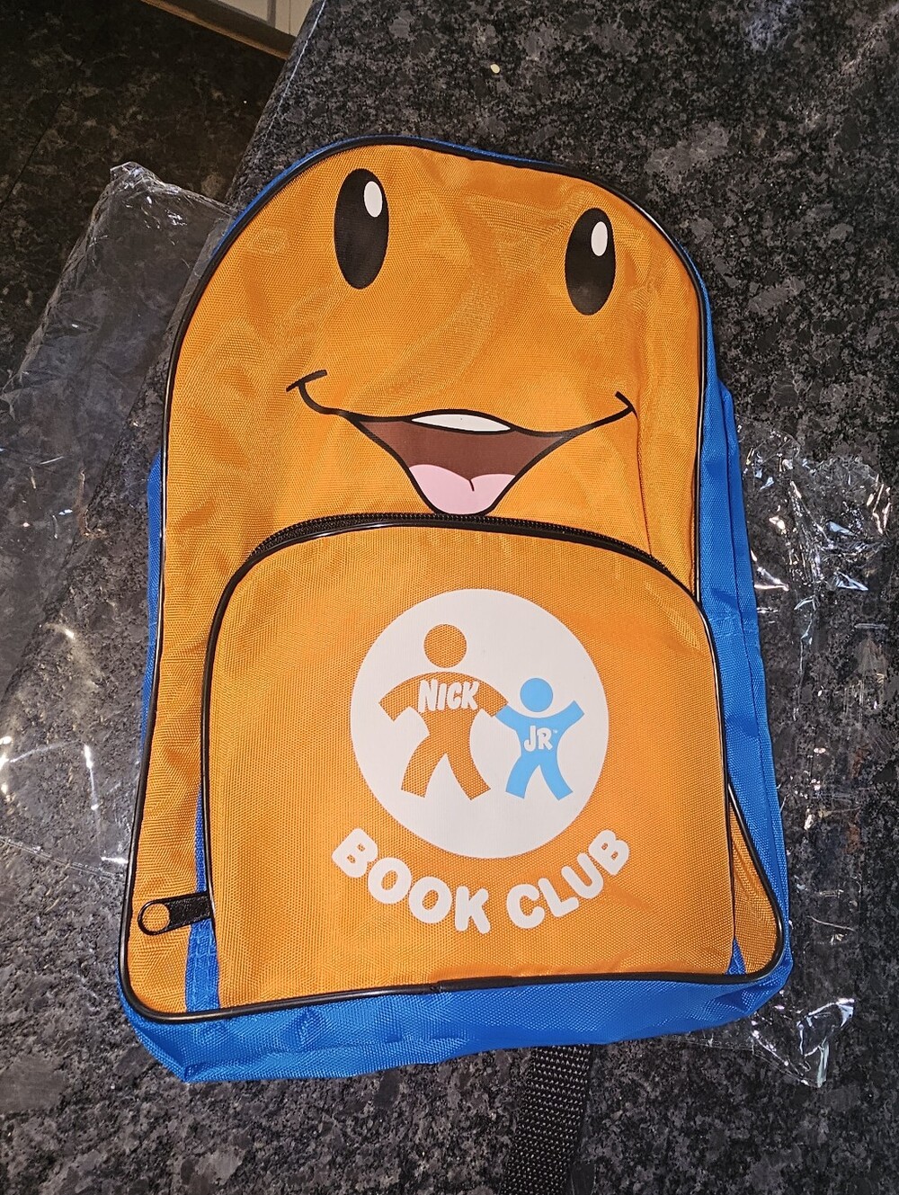 Vtg Nick Jr Face Backpack Book Club Orange Blue 90s Nickelodeon Kids Toddler Bag